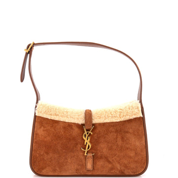 Saint Laurent Le 5 a 7 Hobo Suede with Shearling Small