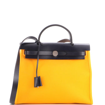 Hermes Herbag Zip Verso Leather and Toile 31
