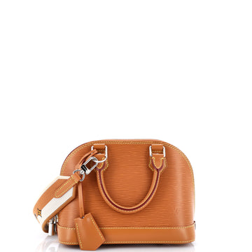 Louis Vuitton Alma Handbag Epi Leather with Logo Jacquard Strap BB