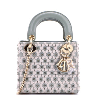 Christian Dior Lady Dior Chain Bag Embellished Satin Mini