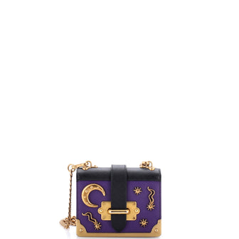 Prada Cahier Crossbody Bag Embellished Leather Micro