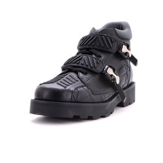 Gucci Men's Quebec Double Buckle Boots Quilted Leather