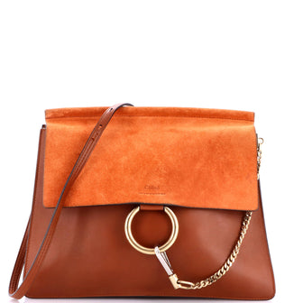 Chloe Faye Shoulder Bag Leather and Suede Medium