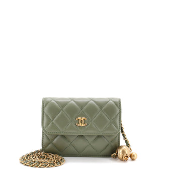 Chanel Pearl Crush Flap Clutch with Chain Quilted Lambskin Mini