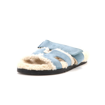 Hermes Women's Chypre Sandals Suede with Shearling
