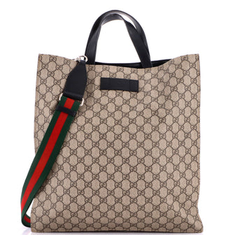 Gucci Convertible Soft Open Tote GG Coated Canvas Tall