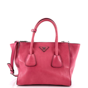 Prada Twin Pocket Convertible Tote Leather Small