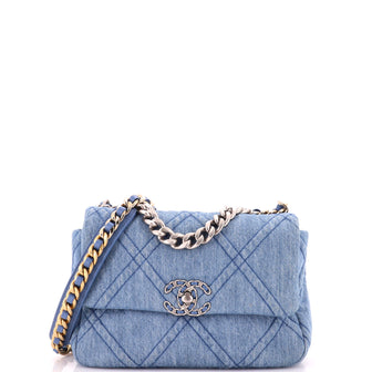 Chanel 19 Flap Bag Quilted Denim Medium