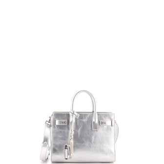 Saint Laurent Sac de Jour Souple Bag Crinkled Glazed Leather Nano