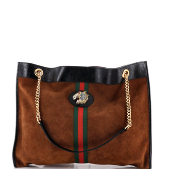 Gucci Rajah Chain Tote Suede Large