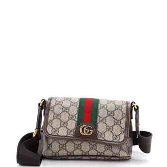 Gucci Ophidia Flap Shoulder Bag GG Coated Canvas Mini