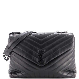 Saint Laurent Loulou Shoulder Bag Matelasse Chevron Leather Large