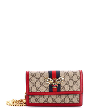 Gucci Queen Margaret Chain Wallet GG Coated Canvas Mini