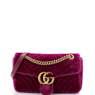 Gucci GG Marmont Flap Bag Matelasse Velvet Small