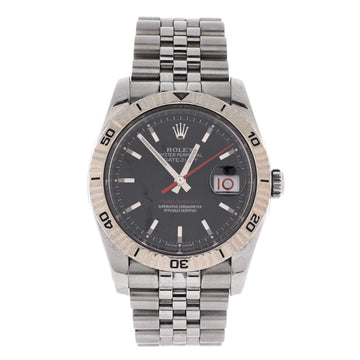 Rolex Oyster Perpetual Datejust Turn-O-Graph Automatic Watch Stainless Steel and White Gold 36