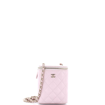 Chanel Vertical Classic Vanity Case with Chain Quilted Caviar Small