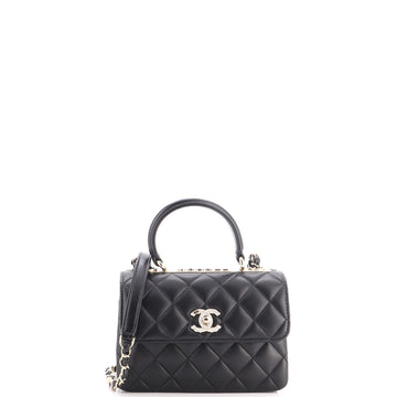 Chanel Trendy Crystal CC Top Handle Bag Quilted Lambskin Mini