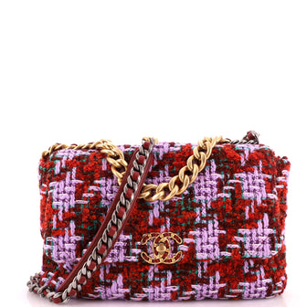 Chanel 19 Flap Bag Quilted Tweed Large