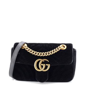 Gucci GG Marmont Flap Bag Matelasse Velvet Mini