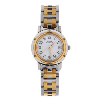 Hermes Clipper Quartz Watch Stainless Steel with Plated Metal 24