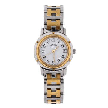 Hermes Clipper Quartz Watch Stainless Steel with Plated Metal 24