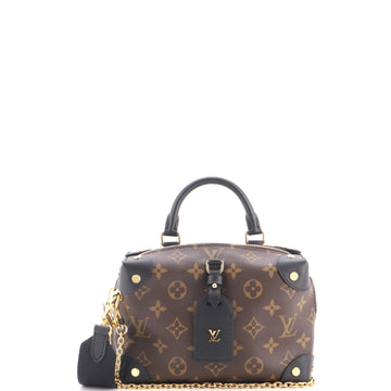 Louis Vuitton Petite Malle Souple Handbag Monogram Canvas with Leather