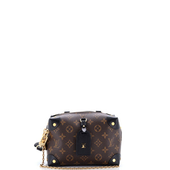 Louis Vuitton Petite Malle Souple Handbag Monogram Canvas with Leather