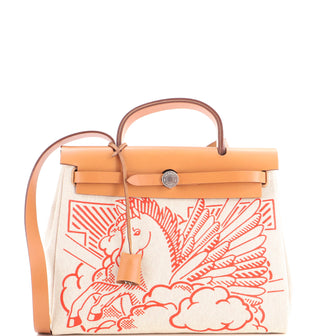 Hermes Herbag Zip Pegase Pop Toile and Leather 31
