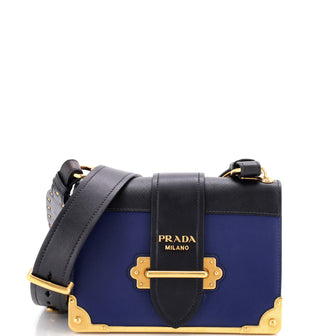 Prada Cahier Crossbody Bag Leather and Saffiano Leather Small