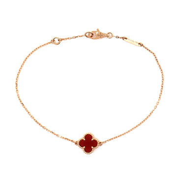 Van Cleef & Arpels Sweet Alhambra Bracelet 18K Rose Gold and Carnelian