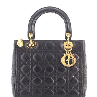 Christian Dior Lady Dior Bag Cannage Quilt Lambskin Medium