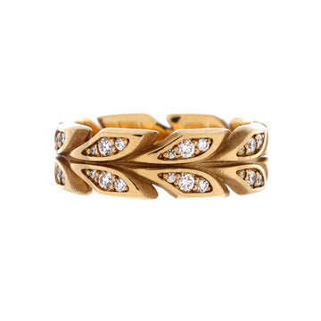 Tiffany & Co. Victoria Vine Band Ring 18K Yellow Gold with Diamonds 6mm