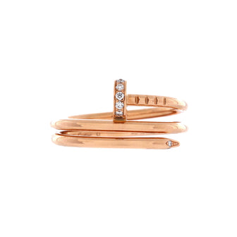 Cartier Juste un Clou Double Ring 18K Rose Gold and Diamonds Small