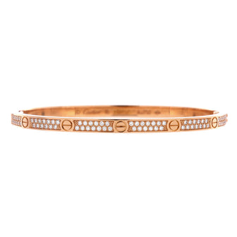 Cartier Love Bracelet 18K Rose Gold with Pave Diamonds Small