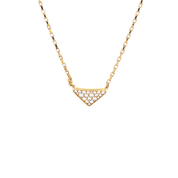 Prada Eternal Gold Triangle Pendant Necklace 18K Yellow Gold with Pave Diamonds Micro