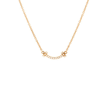 Tiffany & Co. T Smile Pendant Necklace 18K Yellow Gold with Diamonds Mini