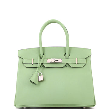 Hermes Birkin Handbag Vert Criquet Epsom with Palladium Hardware 30