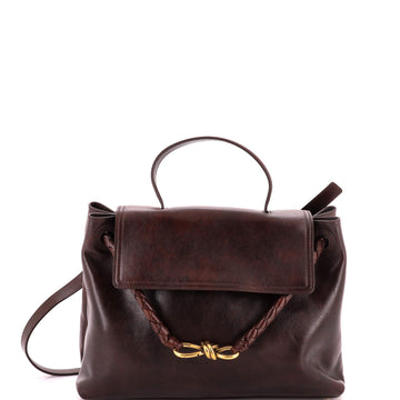 Bottega Veneta Ciao Ciao Top Handle Bag Leather with Intrecciato Detail Medium