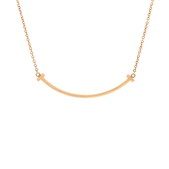 Tiffany & Co. T Smile Pendant Necklace 18K Yellow Gold Small