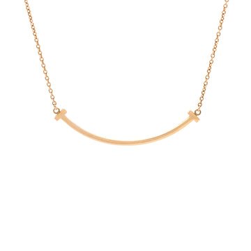 Tiffany & Co. T Smile Pendant Necklace 18K Yellow Gold Small