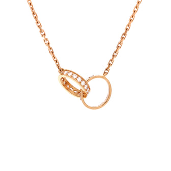 Cartier Love Interlocking Necklace 18K Rose Gold with Diamonds