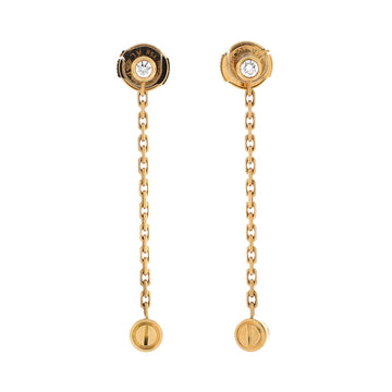 Cartier Love Drop Earrings 18K Yellow Gold and Diamonds