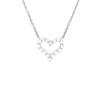 Tiffany & Co. Heart Pendant Necklace Platinum with Diamonds Mini