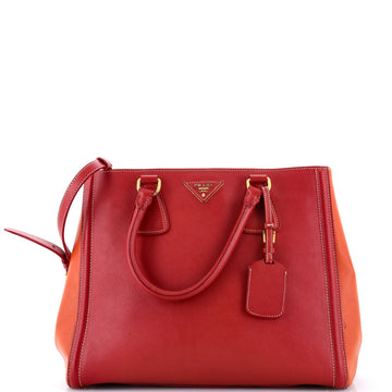 Prada Bicolor Lux Convertible Open Tote Saffiano Leather Medium
