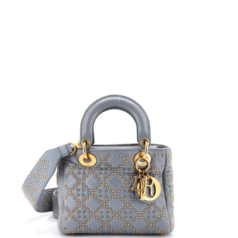 Christian Dior Supple Lady Dior Bag Cannage Studded Lambskin Small