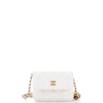 Chanel Pearl Crush Flap Clutch with Chain Quilted Lambskin Mini