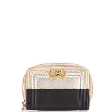 Chanel Compact Boy Wallet Glazed Iridescent Calfskin