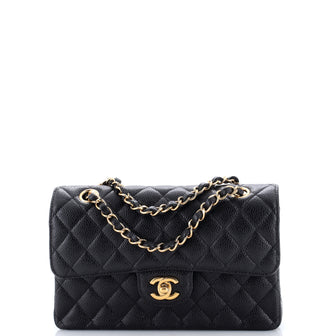 Chanel Classic Double Flap Bag Quilted Caviar Small
