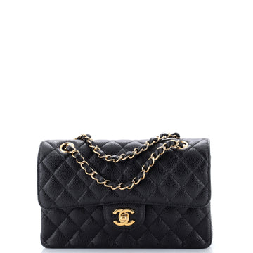 Chanel Classic Double Flap Bag Quilted Caviar Small
