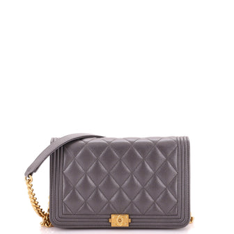 Chanel Boy Wallet on Chain Quilted Caviar